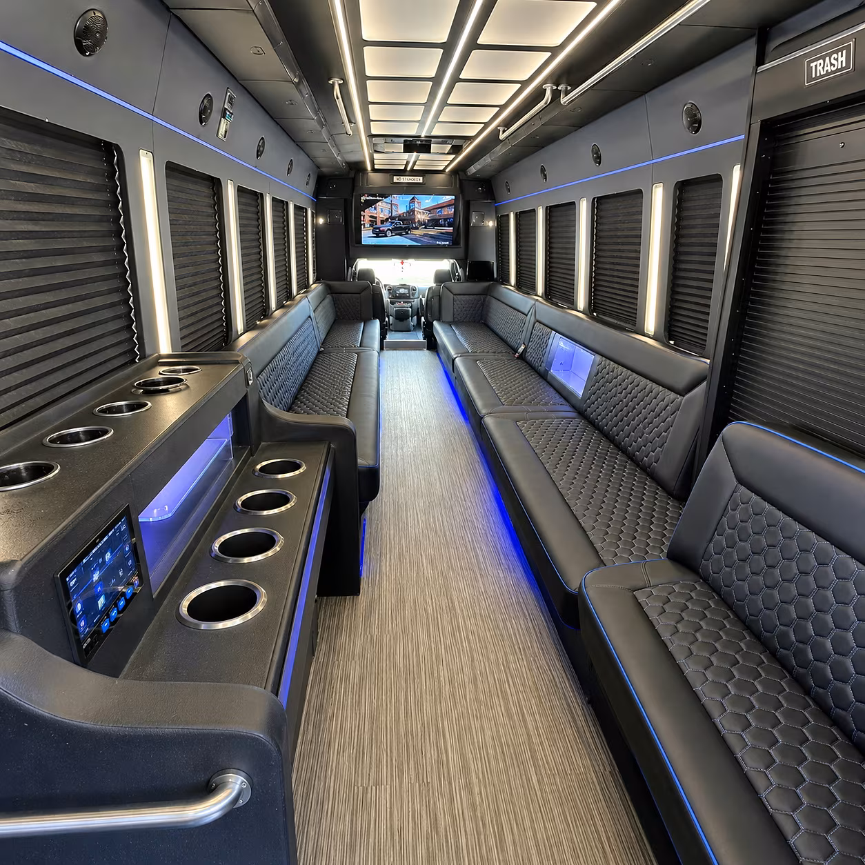 Pueblo Concert & Music Festival Transportation party bus interior