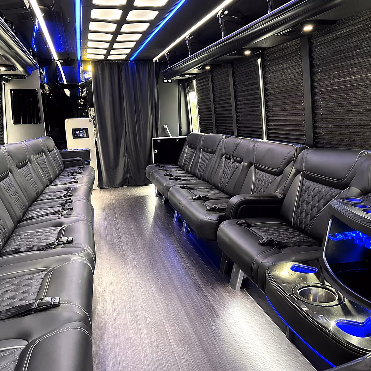 Pueblo Private Event Transportation party bus interior
