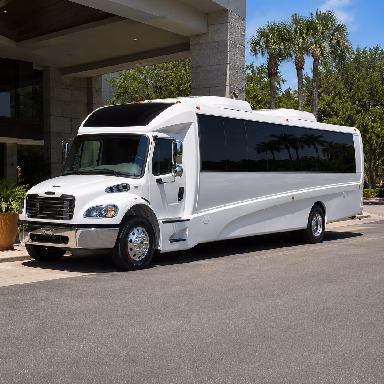 Pueblo School Event Transportation party bus exterior