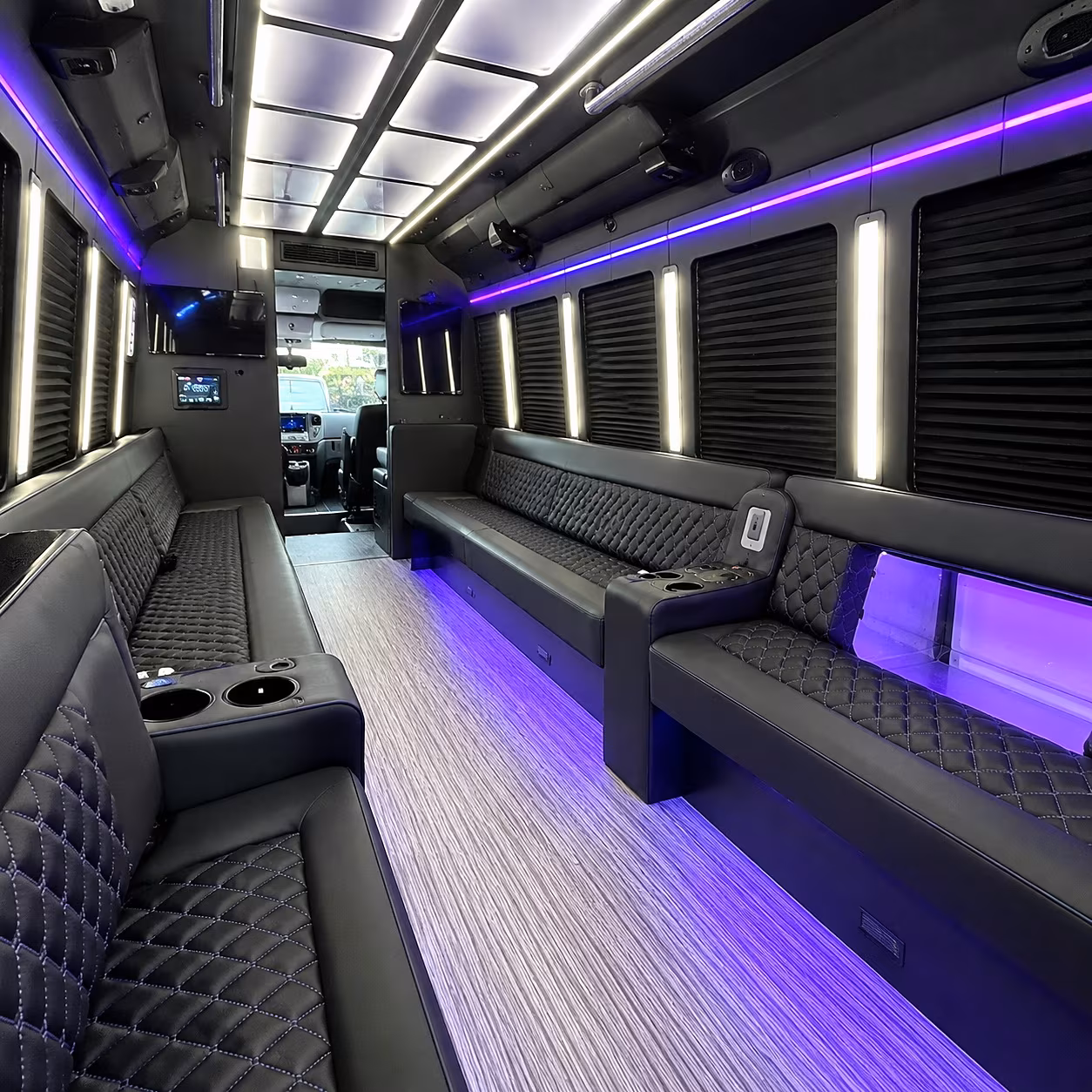 Pueblo Sporting Event Transportation party bus interior