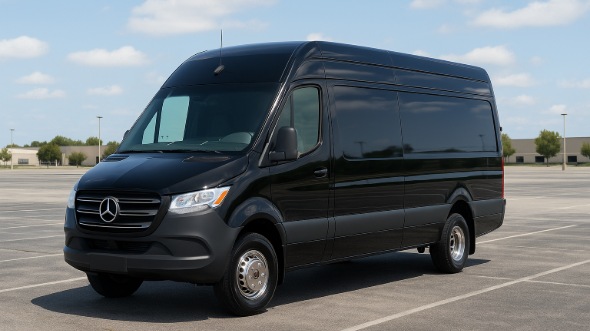 Exterior of Charter Bus Company Lakewood's 14 Passenger Sprinter Limousine in Lakewood