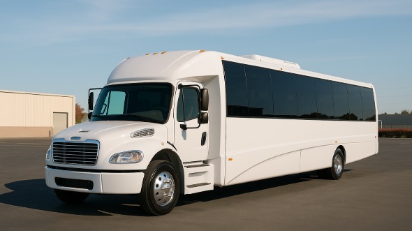Exterior of Charter Bus Company Highlands Ranch's 25 Passenger Party Bus in Highlands Ranch