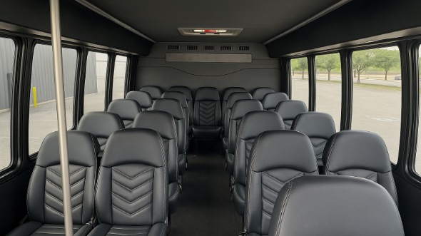 Interior of Charter Bus Company Pueblo's 28 Passenger Minibus in Pueblo