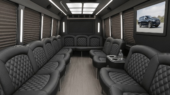 Interior of Charter Bus Company Broomfield's 28 Passenger Party Bus in Broomfield