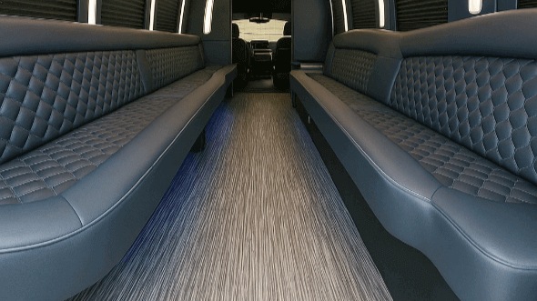 Interior of Charter Bus Company Broomfield's 40 Passenger Party Bus in Broomfield