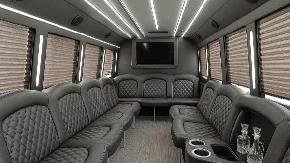 Interior of Charter Bus Company Highlands Ranch's 40 Passenger Party Bus in Highlands Ranch