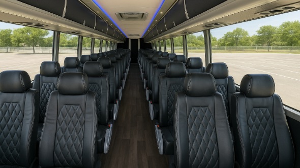 Interior of Charter Bus Company Pueblo's 48 Passenger Charter Bus in Pueblo