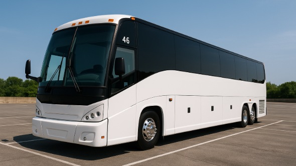 Exterior of Charter Bus Company Highlands Ranch's 50 Passenger Party Bus in Highlands Ranch