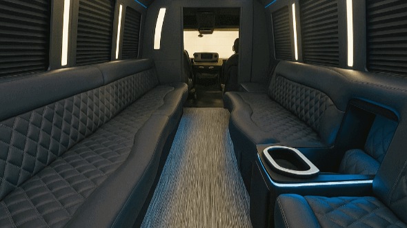 Interior of Charter Bus Company Colorado Springs's 50 Passenger Party Bus in Colorado Springs