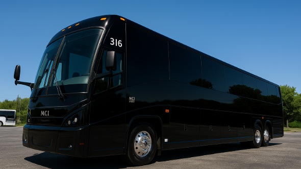 Exterior of Charter Bus Company Pueblo's 56 Passenger Charter Bus in Pueblo